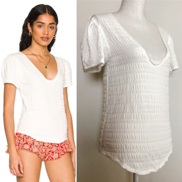 NWT WE THE FREE Sugar Cube Tee in Optic White Size Large - Picture 1 of 17